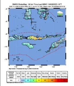 Gempa M7,7 Guncang NTT - sumber BMKG